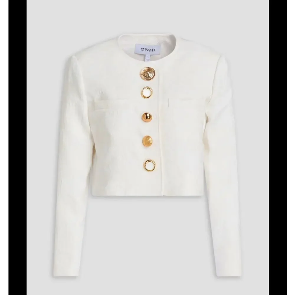 Derek lam 10 Crosby Juliette crop ivory blazer sz 0 - Picture 4 of 8